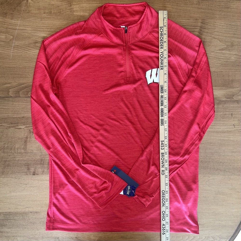 NEW Wisconsin Badgers‎ Fanatics Classic Homefield Quarter-Zip Top Red Men's Med - Picture 7 of 8